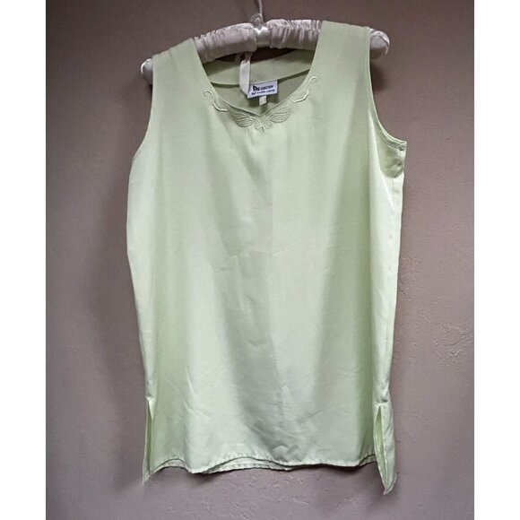 BS Collection for Holding Centre Embroidered Sleeveless Chiffon Top Green Sz 12 - Picture 1 of 8